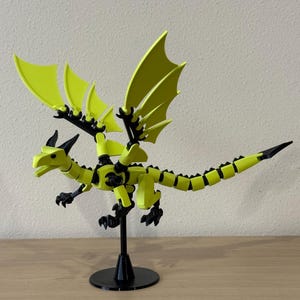 Dummy 13 Dragon Action Figure Fully Articulated Poseable 3D Printed PETG PLA Fantasy Model Over 40 Points Articulation Kids Adults Toys Collector Display Stand Gift Men Birthday Present Customizable Colors Sizes Detailed Sculpted Design