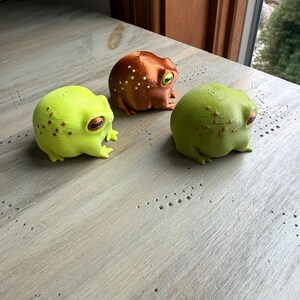 Grumpy Frog Figurine Disapproving Toad Rain Amphibian Statue 3d Printed Animal Desk Buddy Funny Office Gift Coworker Gag Present Shelf zdjęcie 12