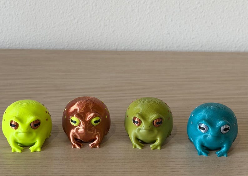 Rain Frog Statue Grumpy Disapproving Design 3D Printed Figurine Funny Desk Buddy Animal Gift Office Coworker Present Cute Amphibian Collectible Novelty Workspace Humor Decoration Shelf Display Ornament Gag Present Frog Lover Gift Quirky