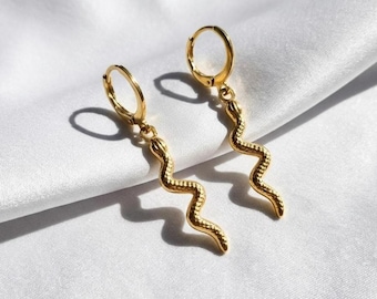 Snake hoop earring, earring with pendant