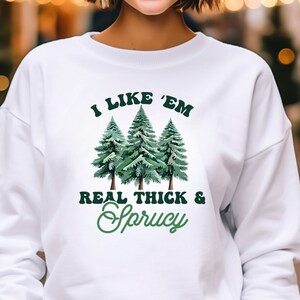 Ich mag sie echtes dickes und funkelndes Sweatshirt, lustiges Weihnachtssweat, lustiger Xmas-Pullover, Weihnachten Rundhals-Sweatshirt