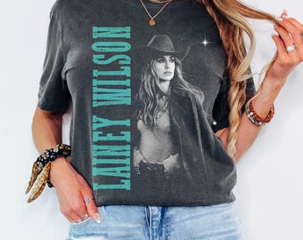 Lainey Wilson Vintage Graphic Tee | Teal Country Music Shirt