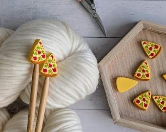 Knitting Needle Point Protectors | Pizza Stitch Stoppers | Knitting Notions | Gifts for Knitters | Needle Stoppers
