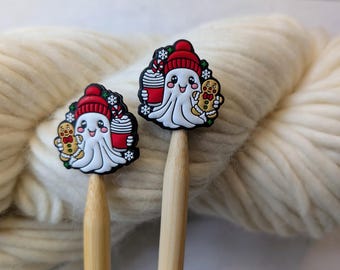 Knitting Needle Point Protectors | Christmas Ghost Stitch Stoppers | Knitting Notions | Gifts for Knitters | Needle Stoppers