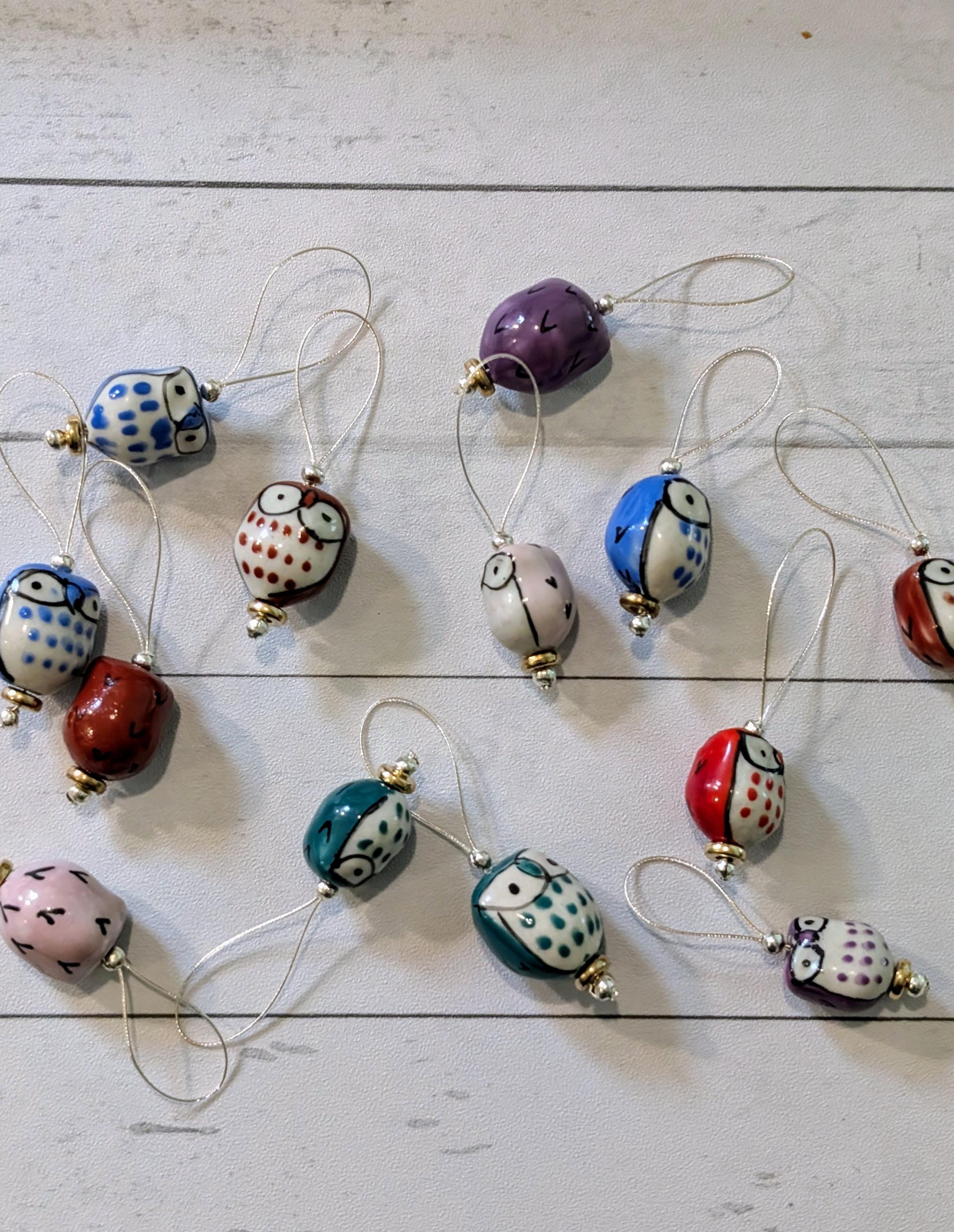 Image showcasing Stitch Marker | Wire Stitch Marker | Loop Stich Marker | Owl Bead ...