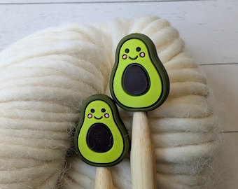 Knitting Needle Point Protectors | Avocado Stitch Stoppers | Knitting Notions | Gifts for Knitters | Needle Stoppers