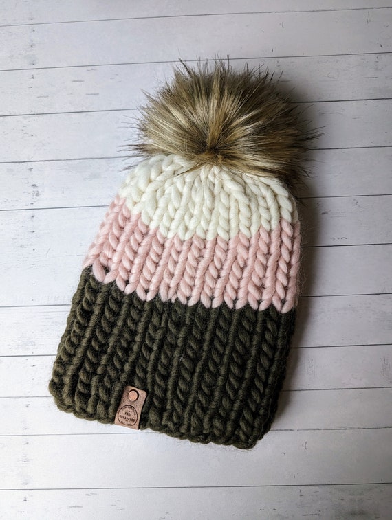 Luxury Knit Wool Beanie | Chunky Knit Beanie With Pom Pom