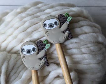 Knitting Needle Point Protectors | Sloth Stitch Stoppers | Knitting Notions | Gifts for Knitters | Needle Stoppers