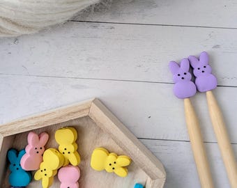 Protectores de punta de aguja / Topes de puntada con forma de conejito / Artículos de punto / Regalos para tejedores / Topes de aguja