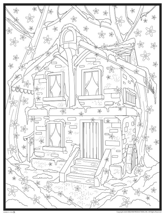 Christmas Houses Coloring Book for Adults Houses Coloring Pages Winter  Coloring Book House Decoration Christmas Coloring Book A4 58P -  Sweden