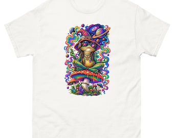 Psychedelic Frog T-Shirt, Trippy Mushroom Frog Tee, Cosmic Frog Shirt, Colourful Festival T-Shirt, Psychedelic Art Graphic Tee