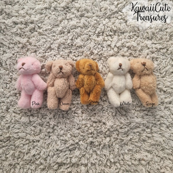 Ours minuscule mignon Kawaii peluche maison de poupée jouet, fourrure douce, 4, 5 cm, cadeau de jeu, miniature à l'échelle 1:12 jouets boutique britannique