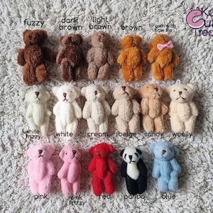 Hand finished bears Tiny Cute Kawaii Plush Doll House Toy, Soft Furry, 5 6 cm, Play Gift, Miniature 1:12 scale toys UK shop