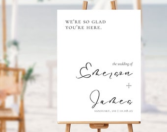 Wedding Welcome Sign Template, Minimalist and Modern Wedding Welcome Sign, Printable Welcome Sign Wedding, Custom Instant Download, 24x32