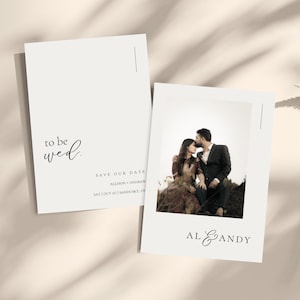 Modern Minimalist Photo Save the Date Template (Digital Download)