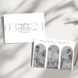 Photo Save the Date | Modern Minimalist Save the Date | Custom Template Save the Date | Timeless Black and White Wedding Stationary | 7x5