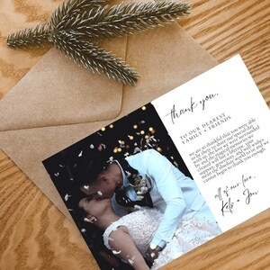Wedding Thank You Card | Modern, Classy | Trendy Photo Thank You Card | DIY Custom Template | Wedding Thank You&#39;ss | Party Thank You Cards