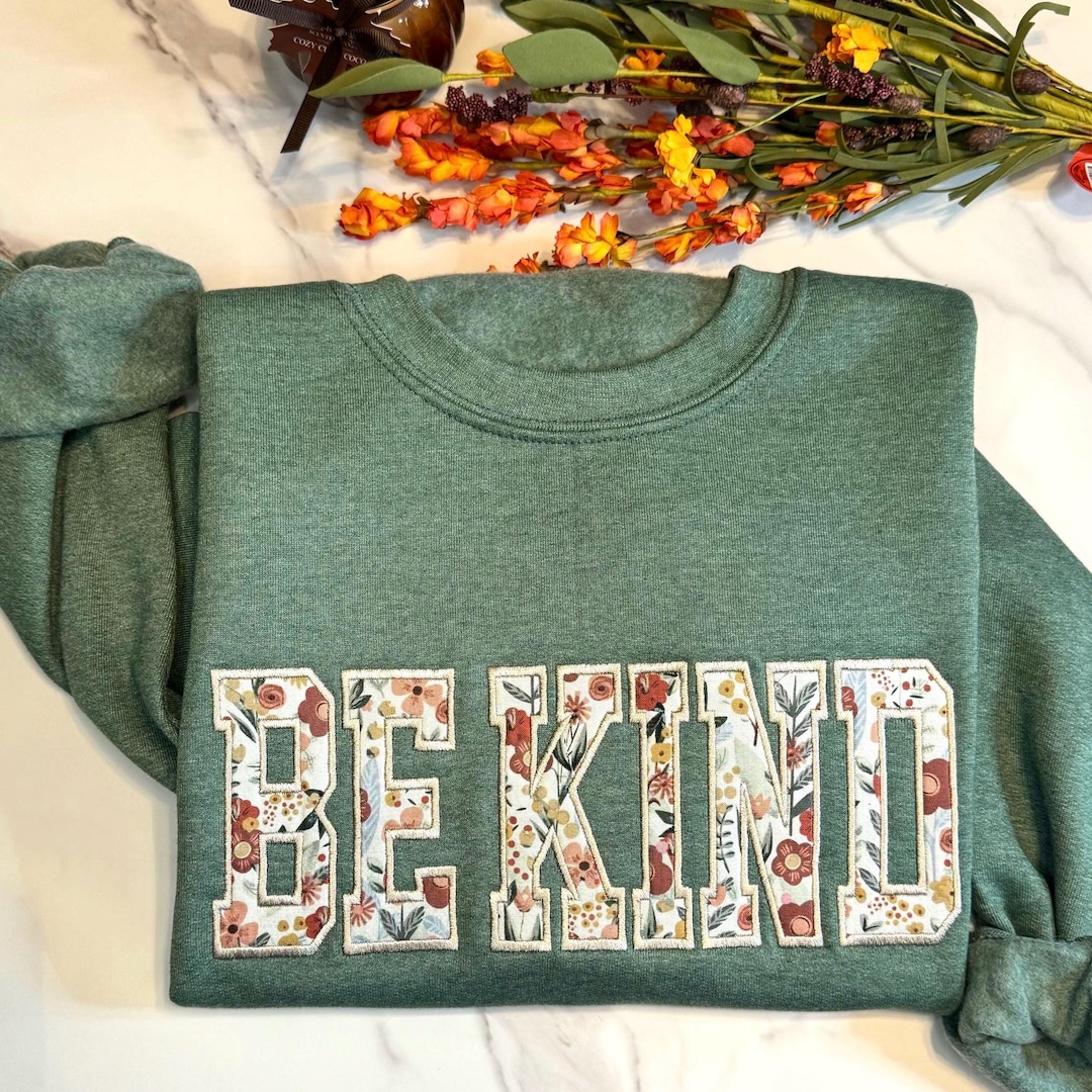 Be Kind Patched Grey Sweater main image 0