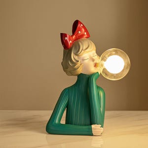 Thinking Girl Lamp Handcrafted Table Lamp Modern Table Lamp Table Decor Bedroom Decor Birthday Gift for Her Gift for women