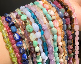 6-8mm Natürliche Unregelmäßigkeit Oval Edelstein Jaspis Freeform Chip Nugget Perlen Heilenergie Kristall Lose Perlen für DIY Schmuckherstellung Design