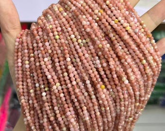 Natürliche Pflaumenblüten Jaspis facettierte runde Perlen für die Schmuckherstellung (2-4 mm)
