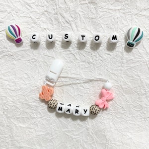 Pinza para chupete de Cactus personalizada, pinza para chupete con nombre, letra de silicona, regalo para bebé, regalo para recién nacido