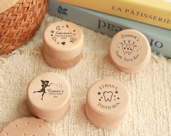 Personalised Wooden Tooth Fairy Box, Engraved Keepsake Box With Name, Milk Tooth Box For Baby Girl/Boy, Christening Gift, Baby Shower Gift