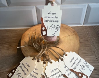 Let’s have a Prosecco or two Personalised Hen Do Tags