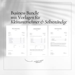 Zakelijk pakket met offerte-, factuur- en betalingsherinneringssjablonen in Excel-formaat voor uw bedrijf. Digitaal sjabloon in het Duits.