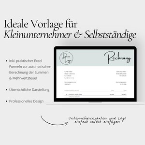 Rechnungsvorlage digital & personalisiert als Excel Download für dein Unternehmen digitale Rechnung in Deutsch Bild 2