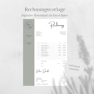 Modelo de fatura digital e personalizada em formato Excel para download para sua empresa; fatura digital em alemão. imagem 1