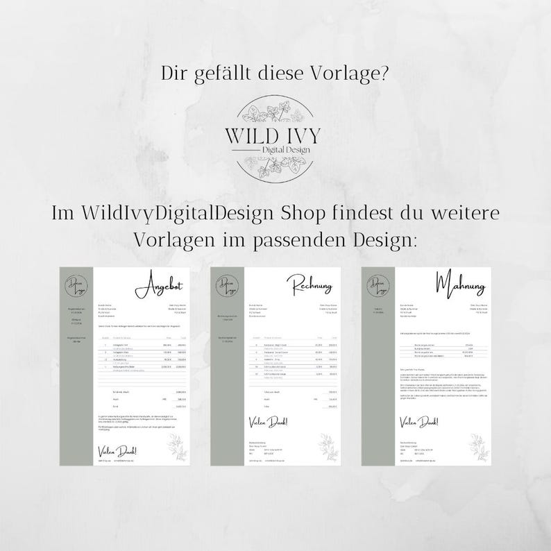 Modelo de fatura digital e personalizada em formato Excel para download para sua empresa; fatura digital em alemão. imagem 5
