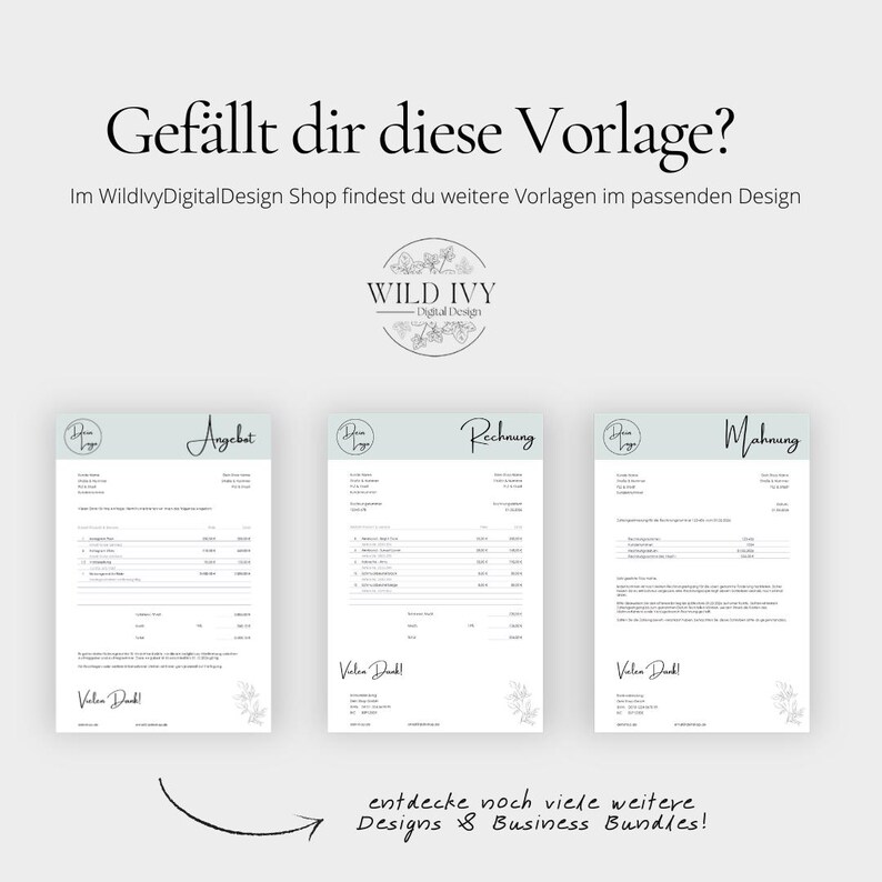 Rechnungsvorlage digital & personalisiert als Excel Download für dein Unternehmen digitale Rechnung in Deutsch Bild 4