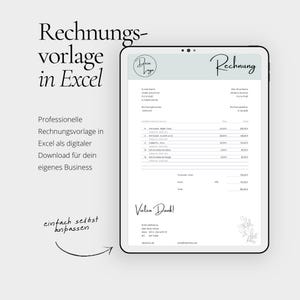 Rechnungsvorlage digital & personalisiert als Excel Download für dein Unternehmen digitale Rechnung in Deutsch Bild 1