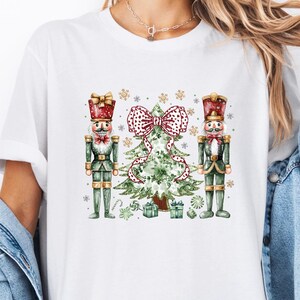 Glitter Nutcracker Tree Tshirt,Retro Pink Nutcracker Shirt,Womens Holiday Shirts,Christmas Party Tee,Matching Christmas,Nutcracker Christmas