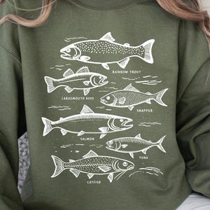 Vintage Fish Fishing Sweatshirt | Retro Fish TShirt | Fish Tattoo Shirt | Unisex Fishing Shirt | Fish Graphic Fishing Lover Tee Sweatshirt