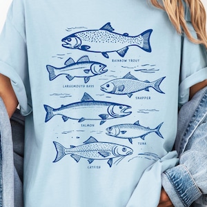 Vintage Fish Fishing Comfort Colors® T Shirt | Retro Fish TShirt | Fish Tattoo Shirt | Unisex Fishing Shirt | Fish Graphic Fishing Lover Tee