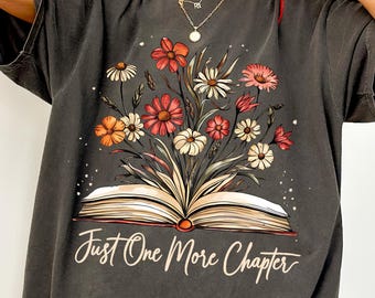 Retro Book Lover Comfort Colors® T Shirt | Just One More Chapter Bookish Tee TShirt | Book Club Shirt | Books Shirt | Librarian Gift Shirt