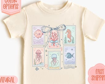 Under The Sea Stamp Summer Shirt Tee | Kids Ocean Life Shirt | Kids Summer Shirt | Kids Sea Life Summer Spring Shirt | Cute Beach Shirt