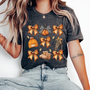 Retro Herbst Frauen Halloween T-Shirt | Kokette Herbst Shirt Sweatshirt | Gruselzeit | Herbst Frauen Halloween Outfit Shirt | S379