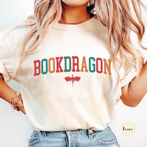 Fantasy Book Lover Bookdragon Not Bookworm Comfort Colors® Shirt | Dragon Shirt | Bookworm Tee | Bookish Shirt | Booktok Shirt | Reader Gift