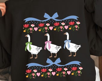 Vintage 90s Retro Cute Goose Sweatshirt | Cute Funny Cute Goose Tshirt | Coquette Goose Shirt | Goose Shirt Tee Sweatshirt