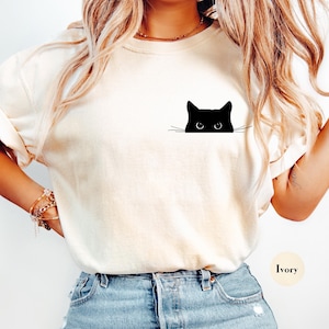 Black Cat Comfort Colors® T-Shirt, Black Cat Gifts, Cat Mom, Cat T Shirt, Cute Kitty, Cat Halloween Shirt, Pet Shirt, Cat Shirt For Women