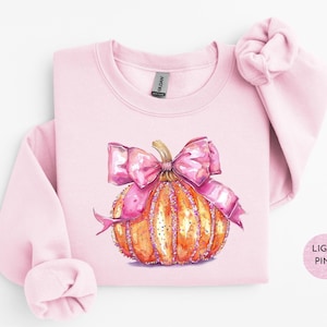 Rosa Glitter Kürbis Sweatshirt, Frauen Herbst Kürbis Shirt, übergroße Rundhalsausschnitt, Herbst T-Shirt, Herbst Tshirt, süßes Herbst Shirt, Halloween Shirt
