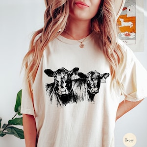 Camiseta con estampado de vacas Comfort Colors®, regalo para amantes de los animales, camiseta de estilo western, sudadera para amantes de las vacas, sudadera con estampado de animales de granja