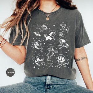 Dogs In Space Comfort Colors® Tee Shirt | Galaxy Space Dogs Retro Vintage Graphic Shirt | Funny Shirts For Women | Dog Lover Gifts | S112