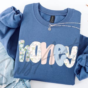 Floral Preppy Bow Honey Sweatshirt | Spring Floral Coquette Honey Shirt | Gift For Grandma | Grandma Shirt Sweatshirt | Mother&#39;s Day Gift