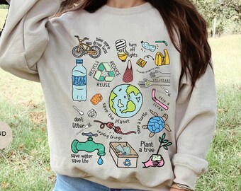 Earth Day Comfort Sweatshirt | Save The Planet TShirt | No Planet B Shirt | Retro Environmental Shirt | Recycle Save The Turtles Sweatshirt