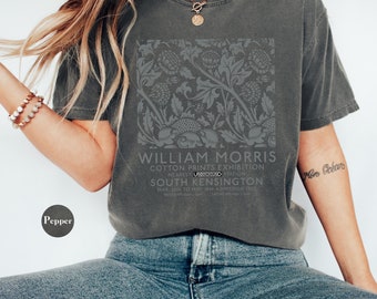 Vintage Retro William Morris Flower Floral Comfort Colors® Tee Shirt | Retro Fall Shirts | Botanical Plant Shirts | Gifts For Her | S51