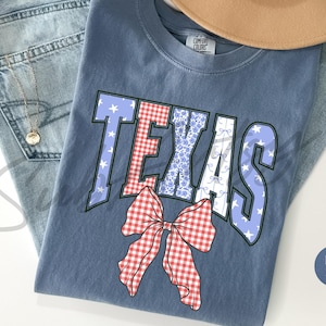 Texas Comfort Colors® Shirt | Texas Patriotic Shirt | Coquette Stars And Stripes Texas Shirt | Texas 4th July Shirt | Western Freedom Shirt